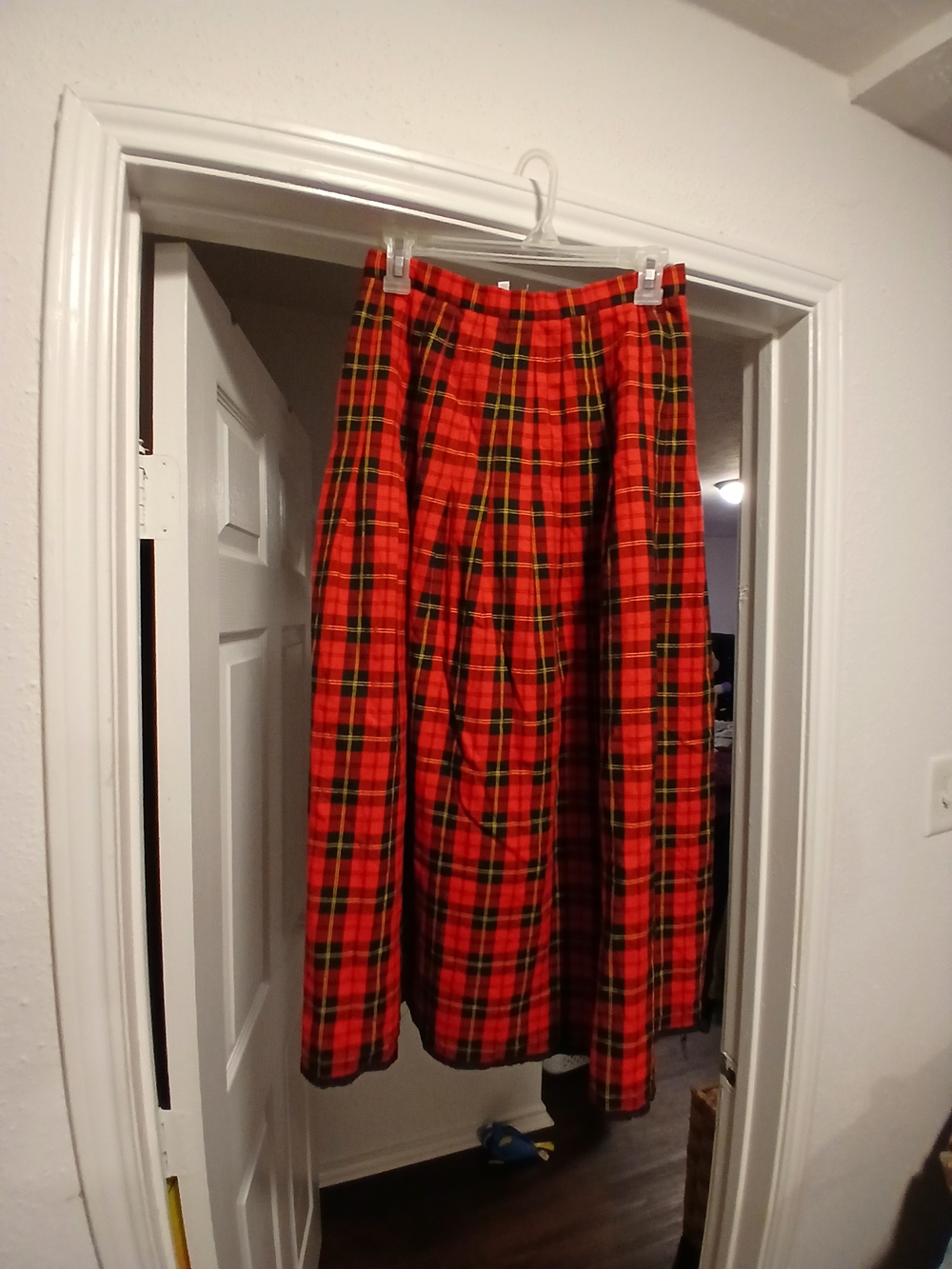 Westbound Vintage Red Plaid A-Line Midi Skirt